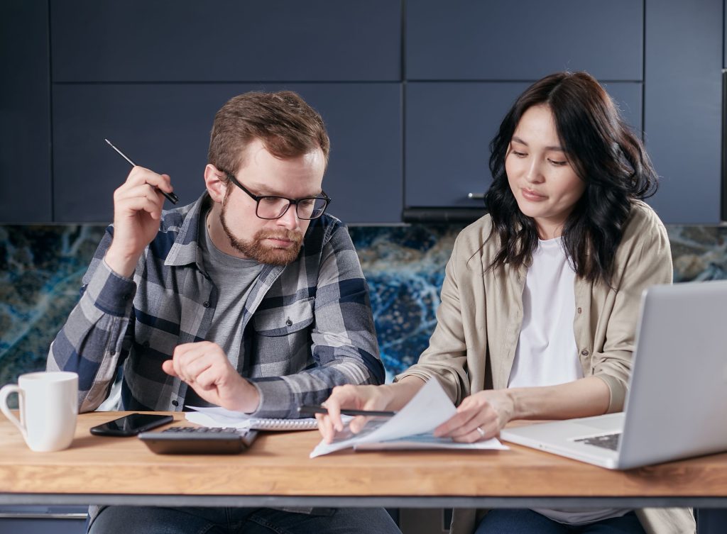 Couple reviewing Portugal visa documents